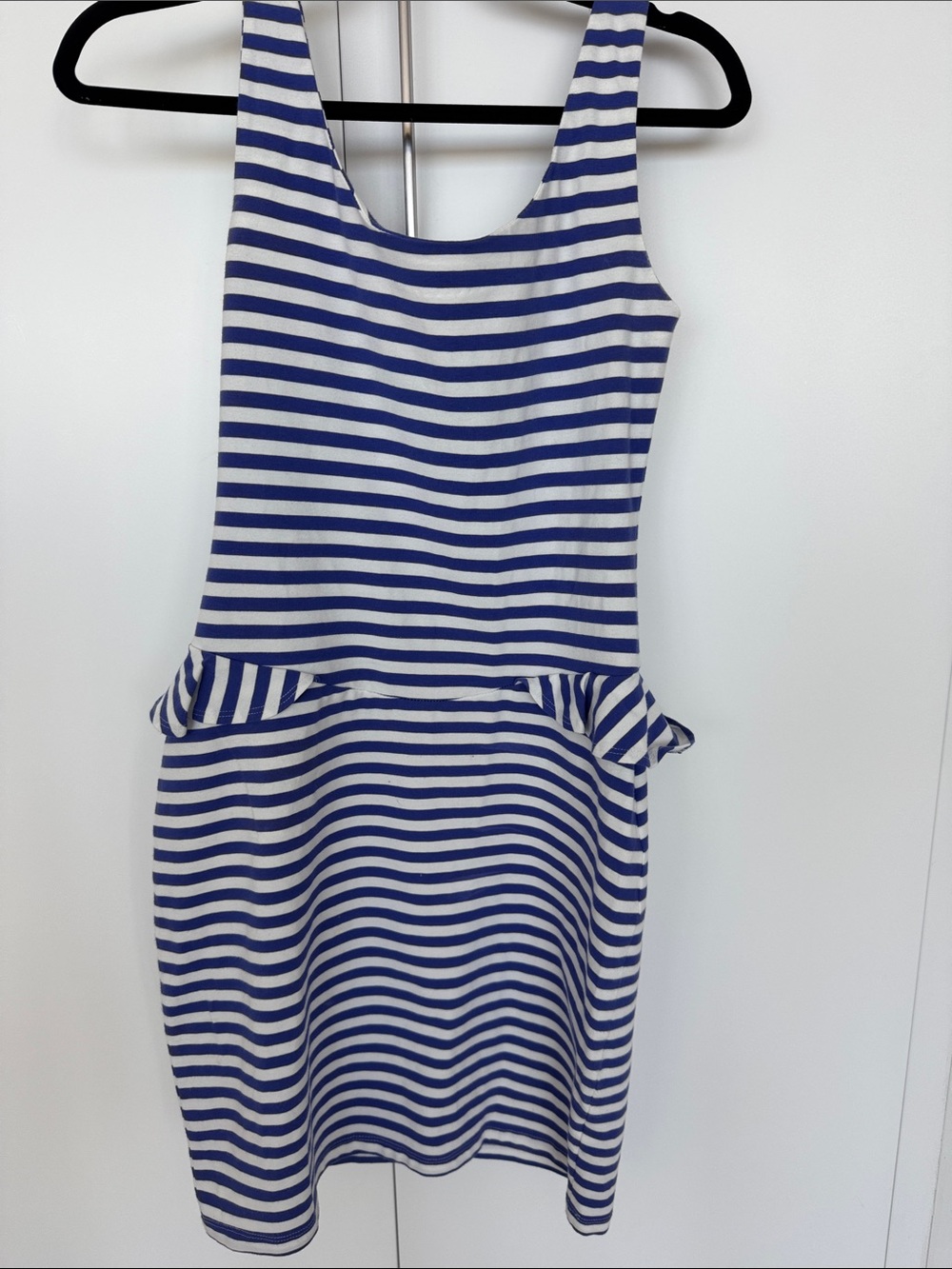 Vintage Betsey Johnson Blue and White Striped Dress M